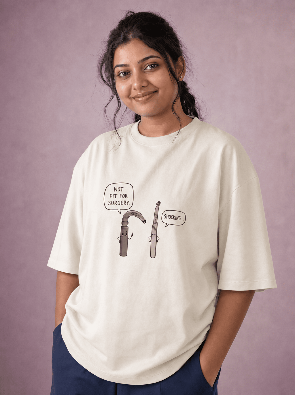 Anesthesia vs Surgeon | Unisex Oversized Classic T-Shirt for Surgeons | Dark print on light tshirts