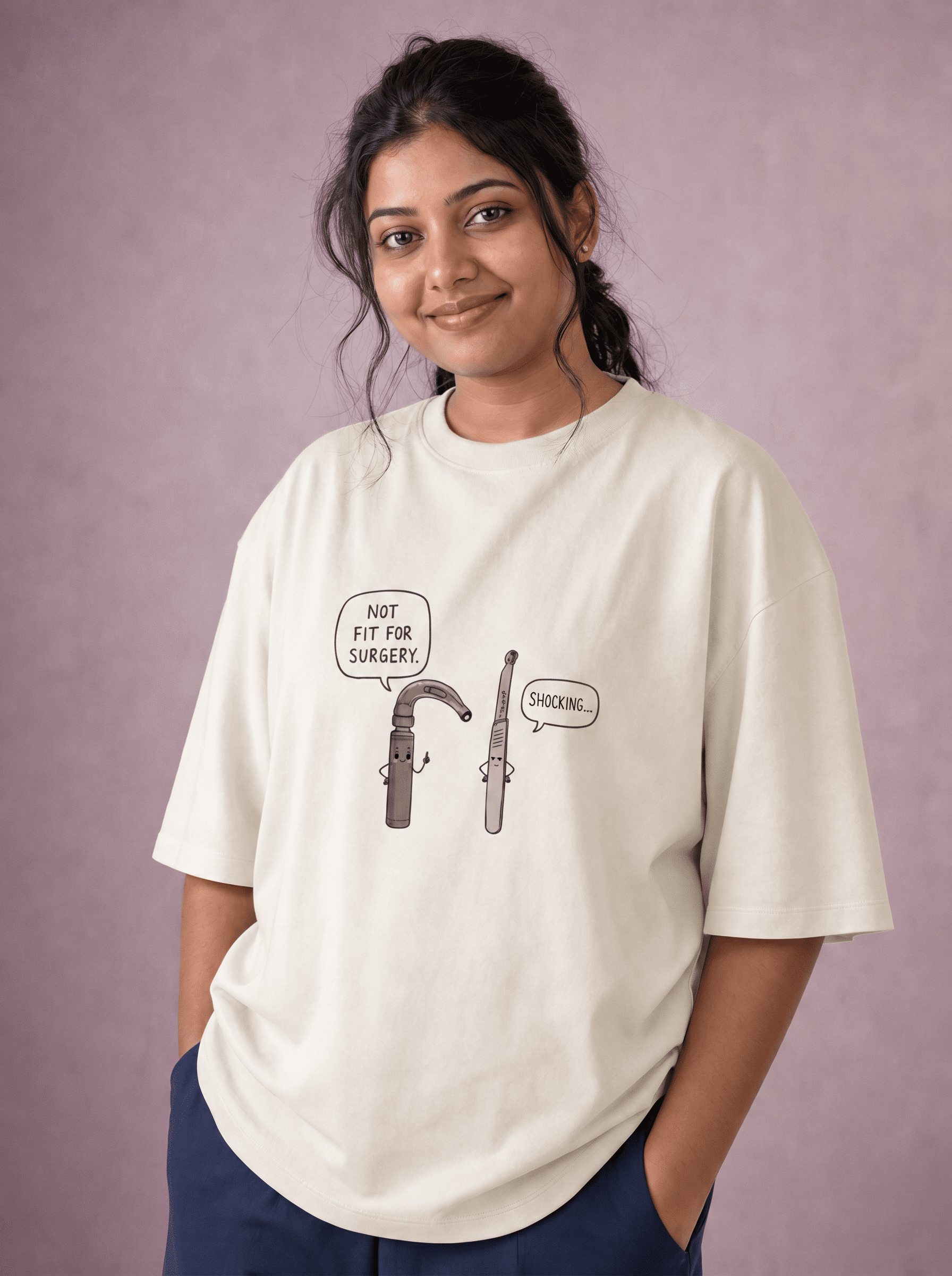 Anesthesia vs Surgeon | Unisex Oversized Classic T-Shirt for Surgeons | Dark print on light tshirts