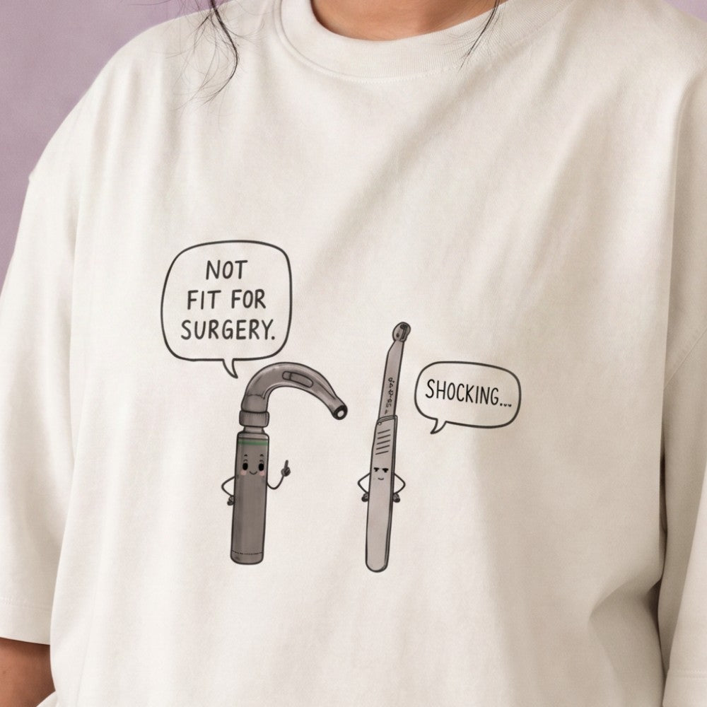 Anesthesia vs Surgeon | Unisex Oversized Classic T-Shirt for Surgeons | Dark print on light tshirts