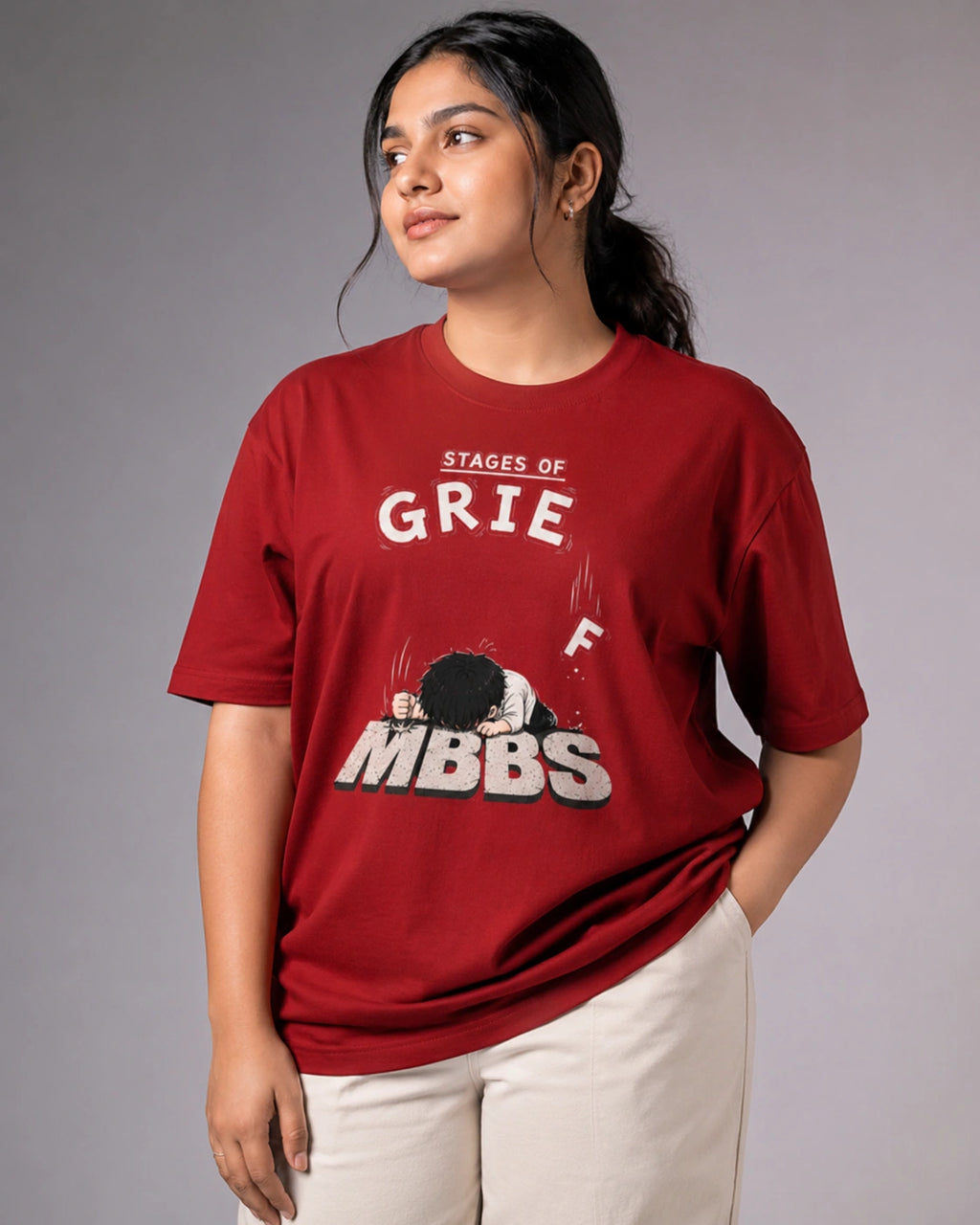 At stage of Depression | Unisex Stretch T-shirt for MBBS Students and Medicos