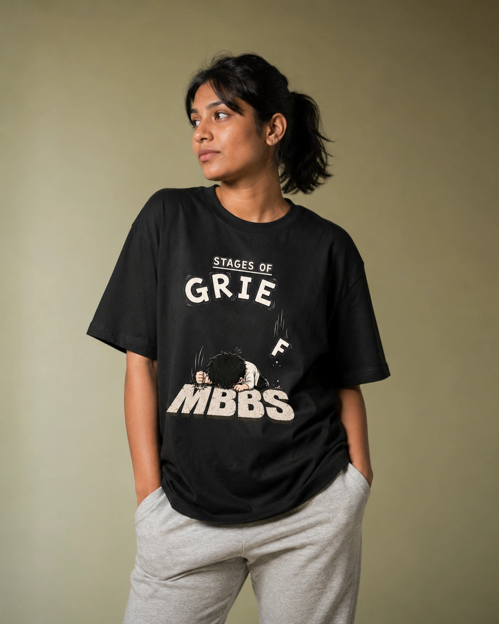 At stage of Depression | Unisex Stretch T-shirt for MBBS Students and Medicos