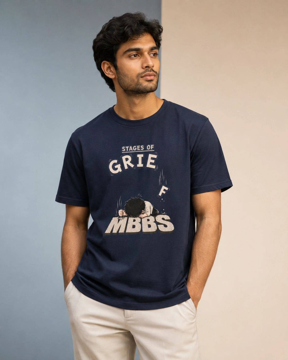 At stage of Depression | Unisex Stretch T-shirt for MBBS Students and Medicos