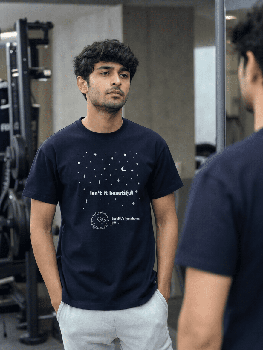 Burkitt lymphoma - Starry Sky | Unisex Stretch Tshirt for Medical Students / Pathologists | Light Print on Dark Tshirts