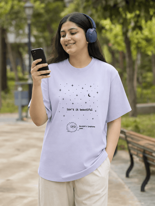 Burkitt lymphoma - Starry Sky | Unisex Stretch T-shirt for Medicos / Pathologists | Dark Print on Light Tshirt