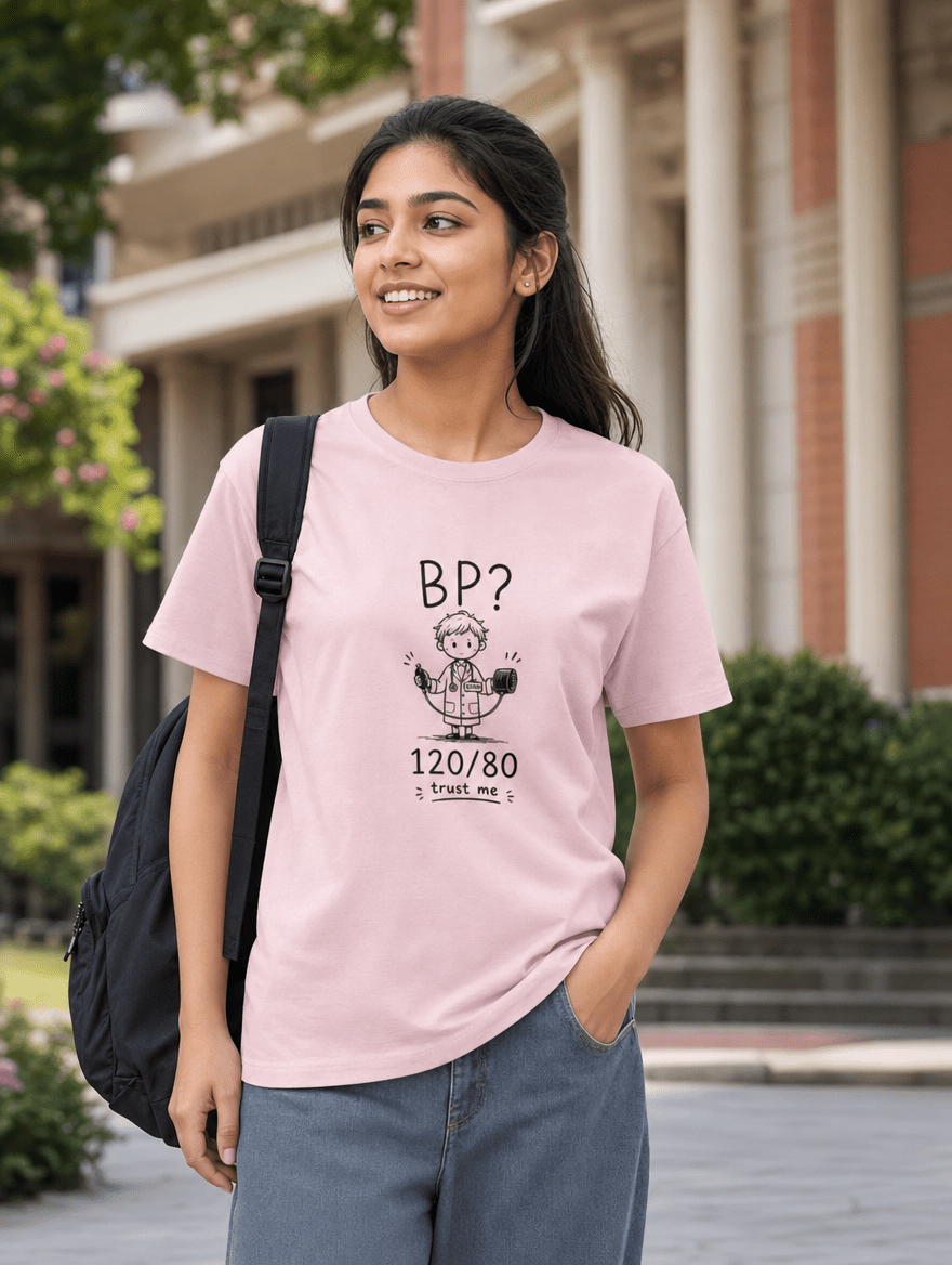Normal BP - Trust Me | Unisex Stretch T-Shirt for Medicos / Interns | Dark Print on Light Tshirt