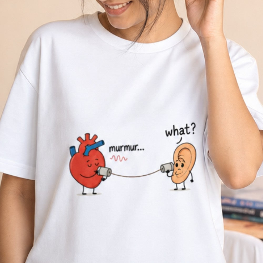 Mid diastolic Murmur | Unisex Stretch T-shirt for Medicos | Dark Print on Light Tshirt