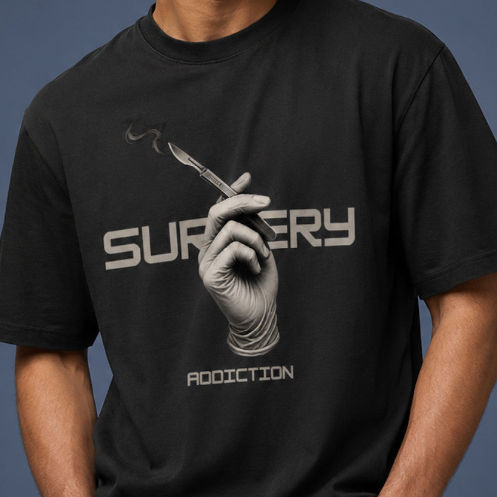 Surgery Addiction | Unisex Terry Oversized Tee