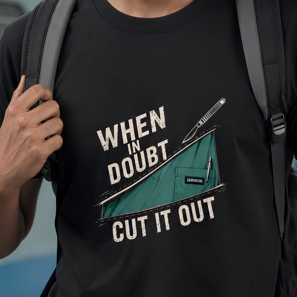 When in Doubt Cut it Out | Unisex Stretch T-shirt for Surgeons / Interns