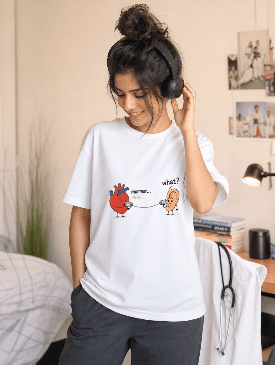 Mid diastolic Murmur | Unisex Stretch T-shirt for Medicos | Dark Print on Light Tshirt